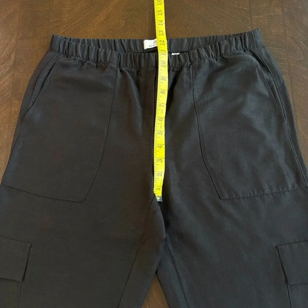 Aritzia Babaton Pants Titan Cargo Linen Blend Pull On Sz 10 Minimalist Utility